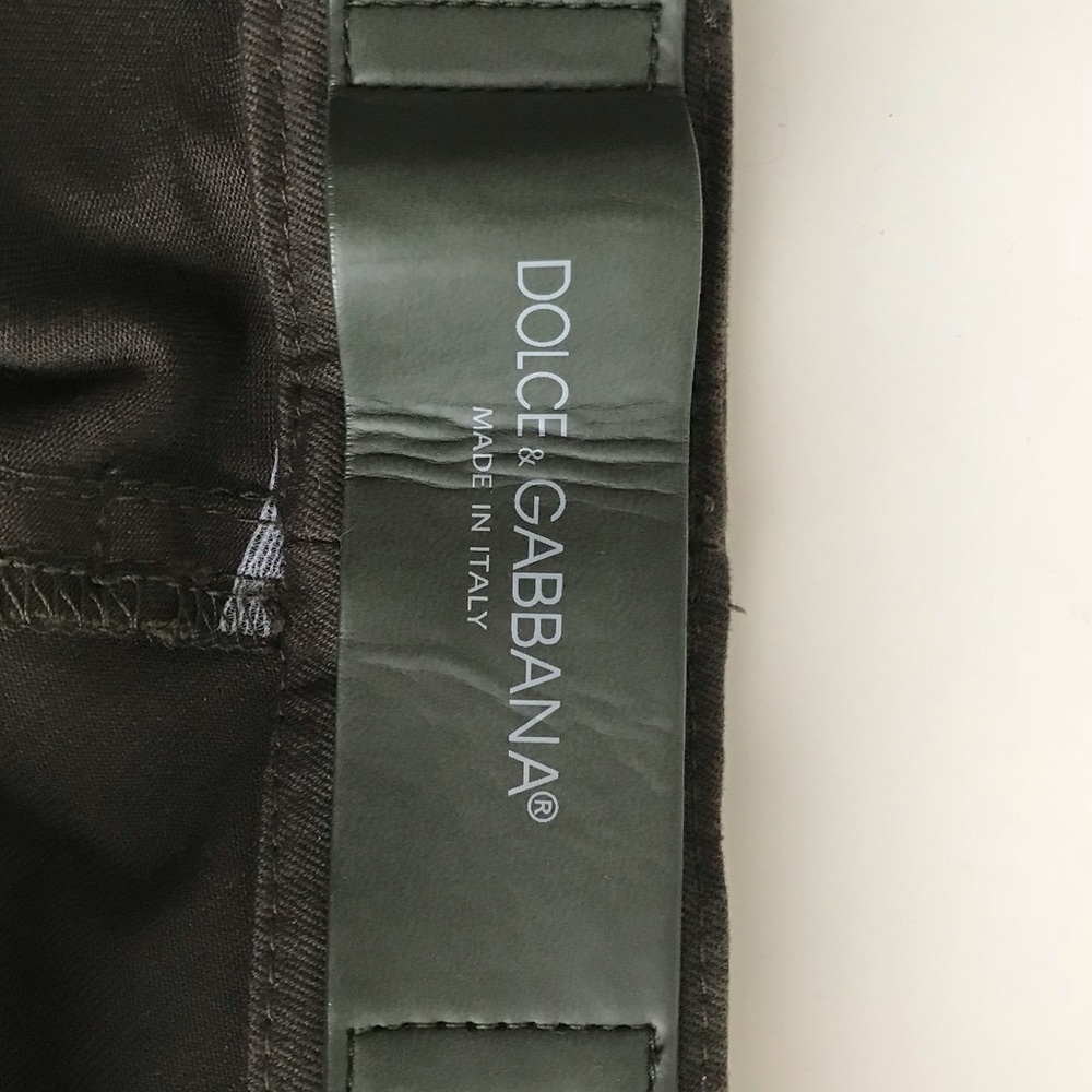 Dolce and Gabbana green stretch denim